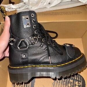 Black Leather Platform piercing Boots